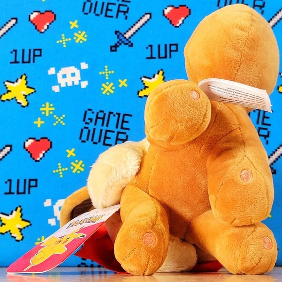 Jazwares Pokemon Eevee With Red Ribbon 7" UltraSoft Christmas Holiday Plush NWT - Picture 4 of 7